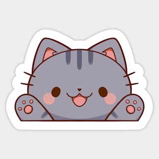 Pawzup! Grey Tabby Cat | Kawaii Sticker